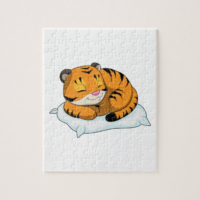 Puzzle Tigre durmiendo con almohada (Vertical)
