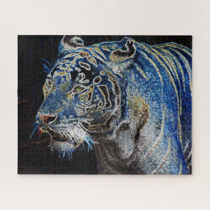 Puzzle Tigre Electrizante En La Noche