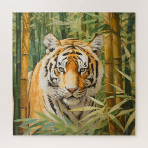 Puzzle Tigre en bosque