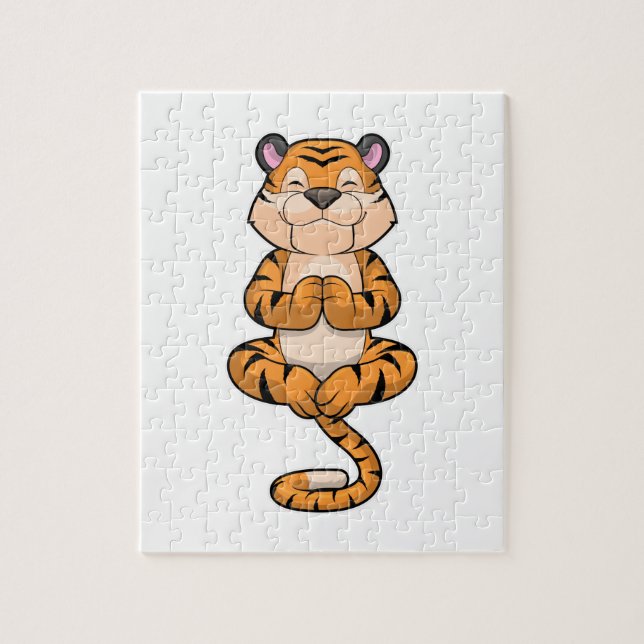 Puzzle Tigre en el gimnasio del yoga (Vertical)