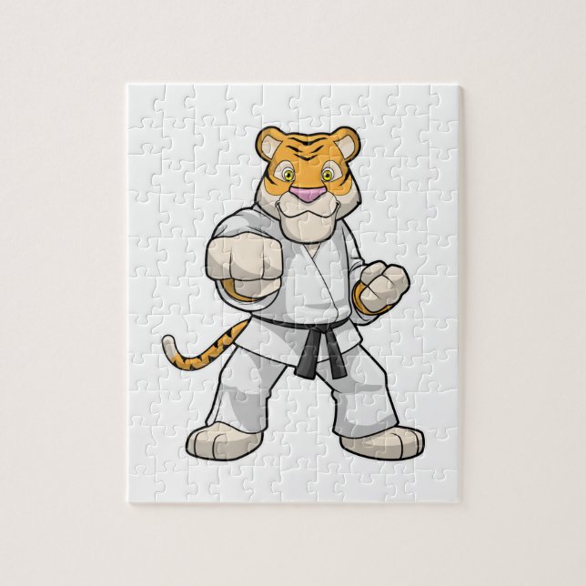 Puzzle Tigre en el Karate de las artes marciales (Vertical)