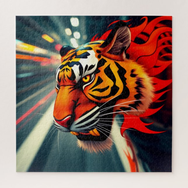Puzzle tigre en movimiento (Vertical)