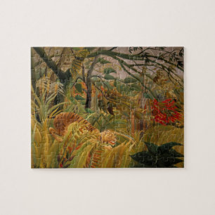 Puzzle Tigre en tormenta tropical por Henri Rousseau