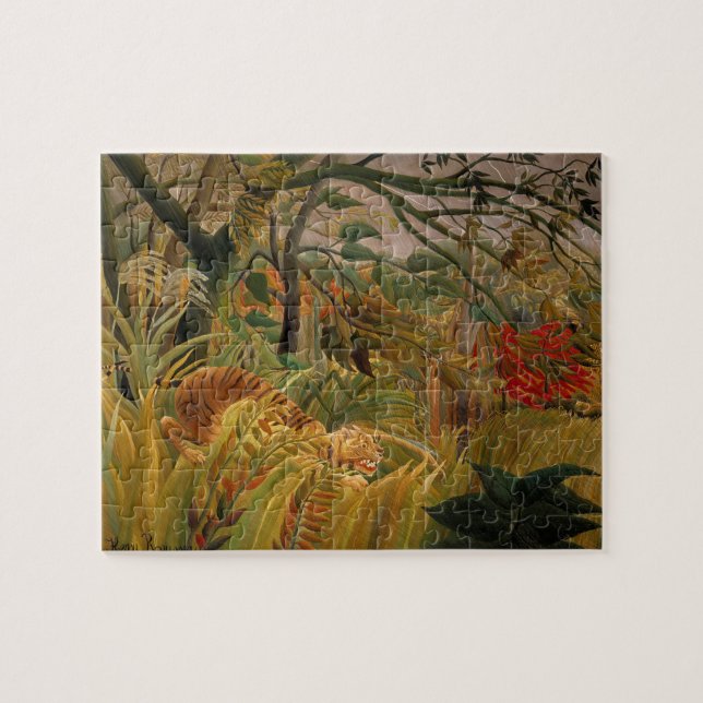Puzzle Tigre en tormenta tropical por Henri Rousseau (Horizontal)