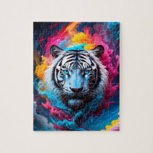 Puzzle Tigre majestuoso con aspecto místico y etéreo