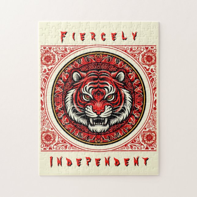 Puzzle Tigre rojo independiente (Vertical)