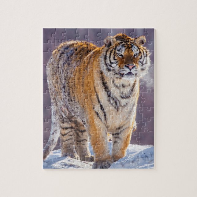Puzzle Tigre siberiano en la nieve, China (Vertical)