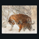 Puzzle Tigre y cachorro<br><div class="desc">Tigres de Bangladesh en la nieve</div>