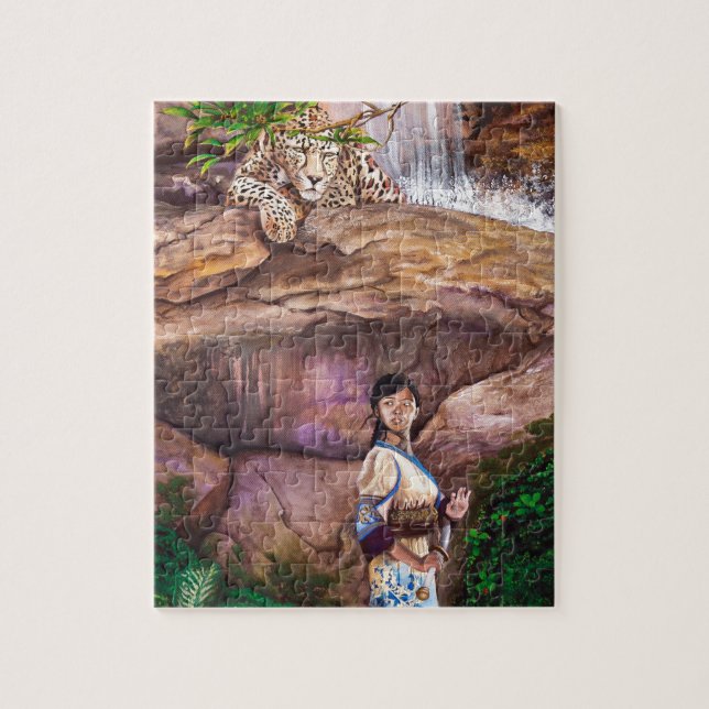 Puzzle Tigre y fresa del budista de zen (Vertical)