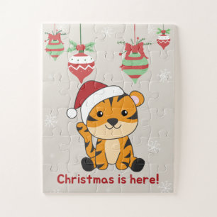 Puzzle Tigres Navidades Nieve animales de invierno tigre