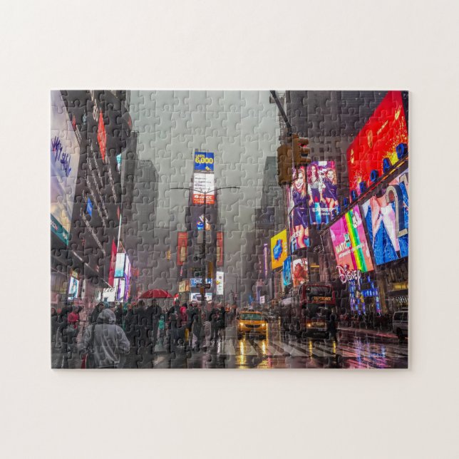 Puzzle Times Square lluvioso (Horizontal)