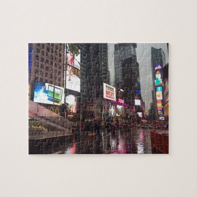 Puzzle Times Square New York City NYC Neon Rótulo Foto (Horizontal)