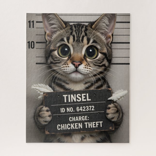 Puzzle Tinsel the Christmas Kitten (Vertical)