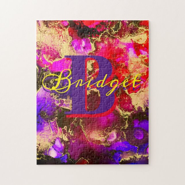 Puzzle Tinta de alcohol morada y fuscia silvestre (Vertical)