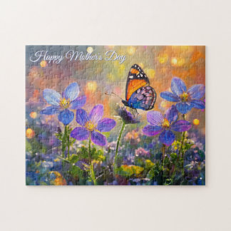 Puzzle Tiny Butterfly On Wildflowers Mother's Day