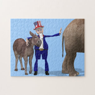 Puzzle Tío Sam ama a los burros