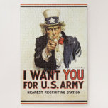 Puzzle Tío Sam, quiero tu propaganda de la Primera Guerra<br><div class="desc">Posters de propaganda norteamericanos en la Primera Guerra Mundial - Ejército militar reclutando publicidad</div>
