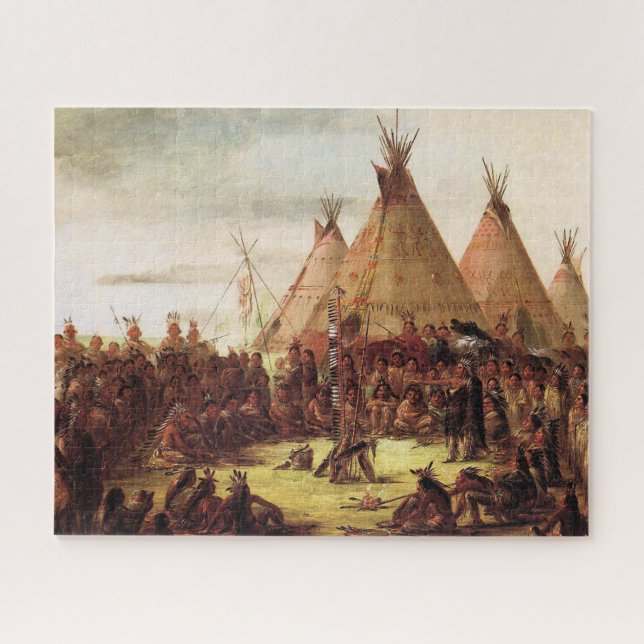 Puzzle Tipis Consejo de Guerra Sioux George Catlin Alrede (Horizontal)