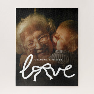 Puzzle Tipografía de Amor Moderno Regalo Personalizado co