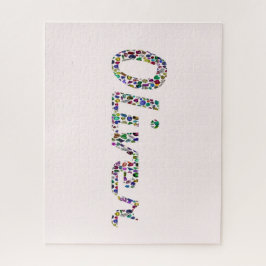 Puzzle Tipografía de Oliver con diseño de patrones colori