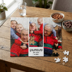 Puzzle Tipografía Negrita 3 Foto Abuelo Establecido
