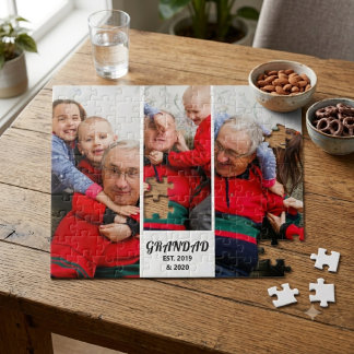 Puzzle Tipografía Negrita 3 Foto Abuelo Establecido