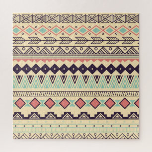 Puzzle Tiras tribales aztecas: Ilustracion vintage