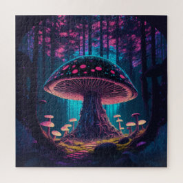 Puzzle Toadstool gigante espeluznante en el bosque