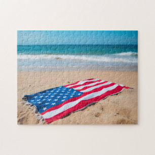 Puzzle Toalla de playa con bandera estadounidense patriót