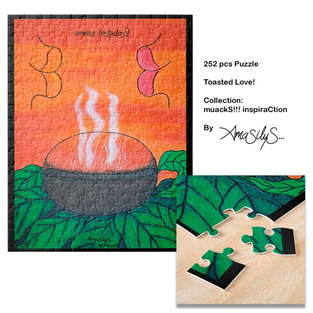 Puzzle Toasted Love muackS!!! - AmaSilyS - 252 pcs Art (Have fun putting together this coffee-inspired puzzle!)