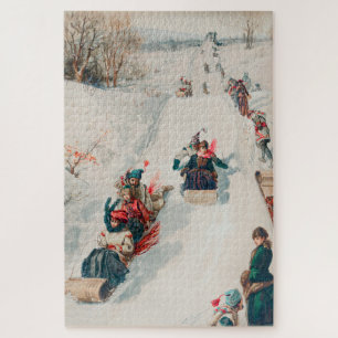 Puzzle "Tobogganismo", Cromolitografía, Louis Prang & Co.