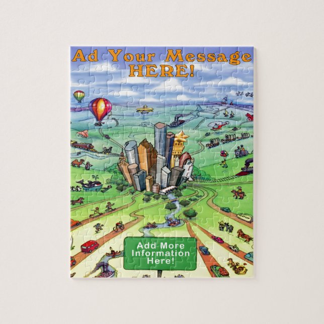 Puzzle Todas las carreteras conducen a Houston Texas (Vertical)