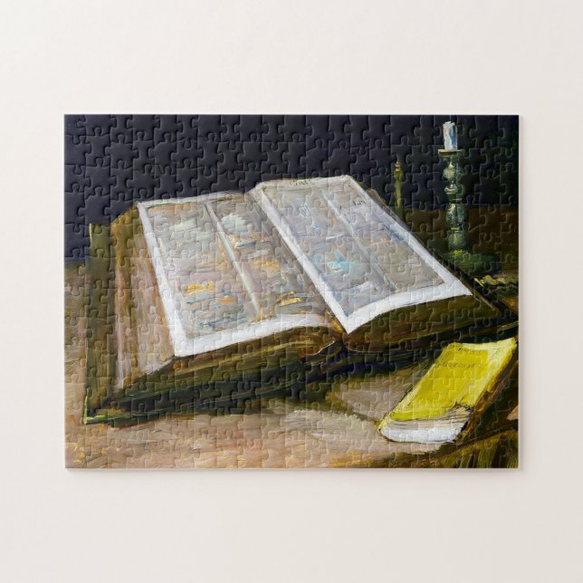 Puzzle Todavía vida con la biblia de Vincent van Gogh (Horizontal)