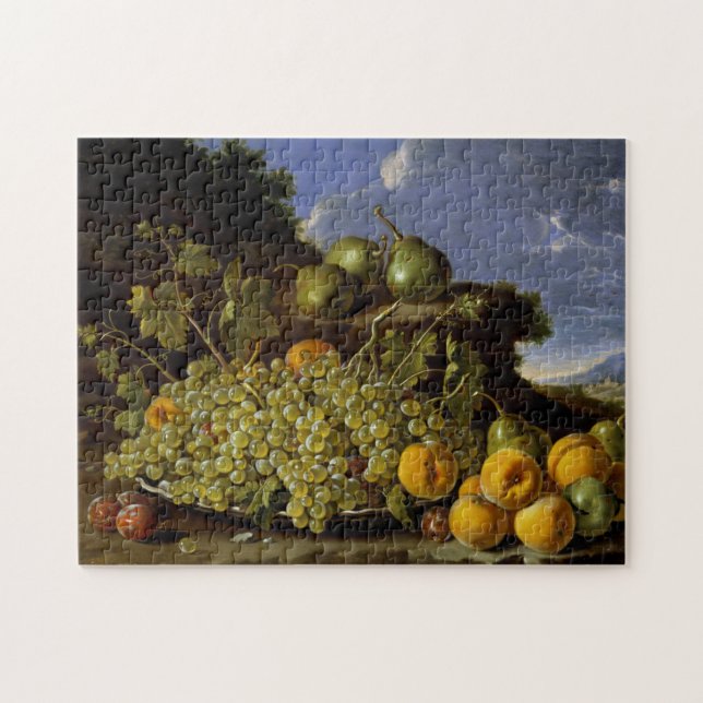 Puzzle Todavía vida con la placa de las uvas, (Horizontal)