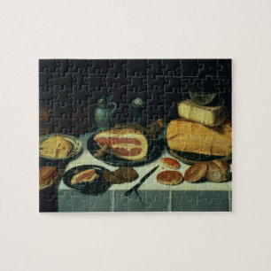 Puzzle Todavía vida con un jamón (aceite en el panel)