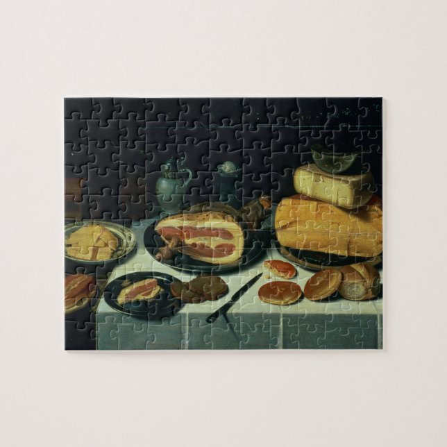 Puzzle Todavía vida con un jamón (aceite en el panel) (Horizontal)
