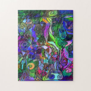 Puzzle Todos los Colores con Remolinos y Líneas