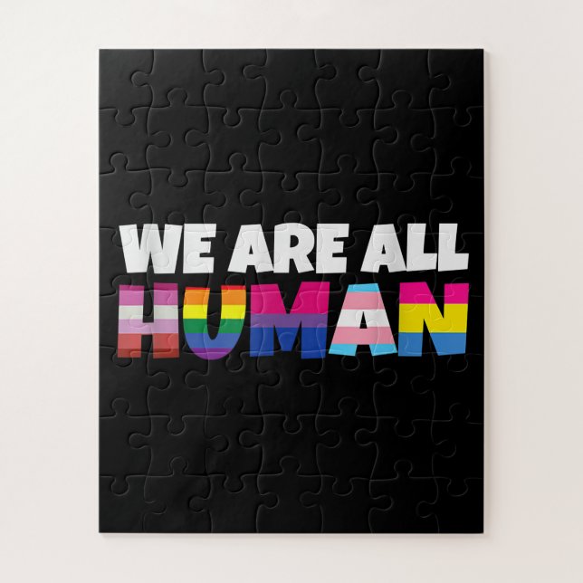 Puzzle Todos somos humanos orgullosos LGBT, bandera arco  (Vertical)