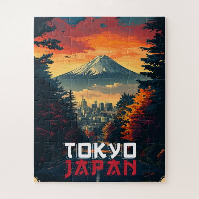 Puzzle Tokio, Japón: Monte Fuji y el paisaje urbano (Vertical)