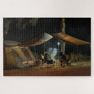 Puzzle Toldo de acampada noche naturaleza al aire libre b