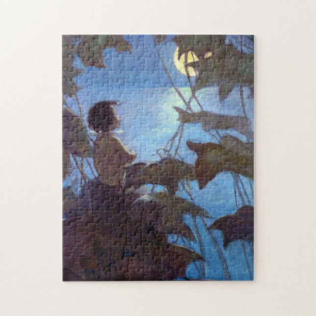 Puzzle Tom viendo la Luna, Jessie Willcox Smith (Vertical)