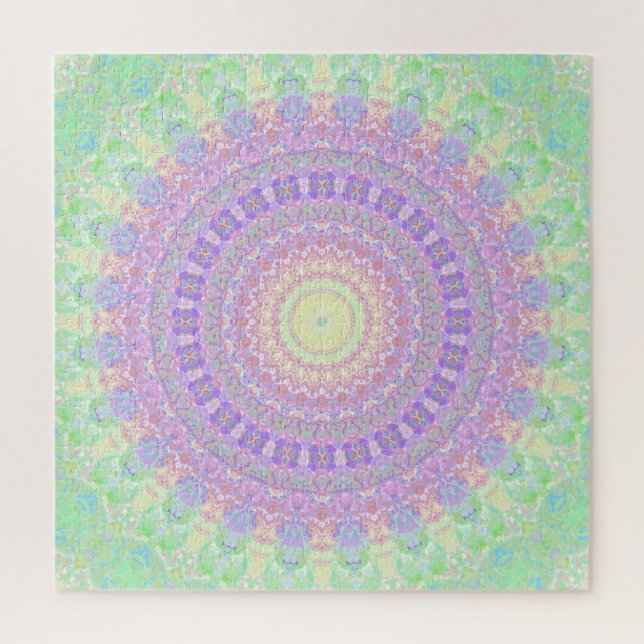 Puzzle Tono de joya funky groovy retro hippie boho mandal (Vertical)