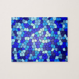 Puzzle Tonos de vidrio manchado azul por Shirley Taylor