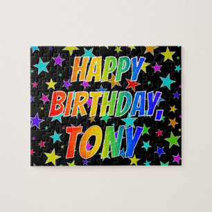 Puzzle "TONY" Nombre, Diversión "FELIZ CUMPLEAÑOS"
