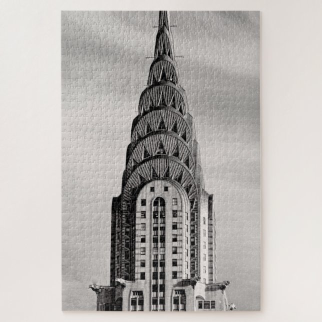 Puzzle Top of the Chrysler Building NYC - B&W (Vertical)