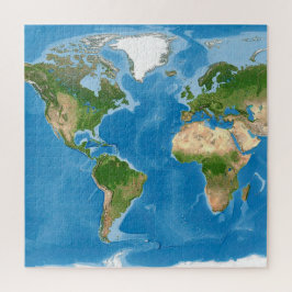 Puzzle Topographic World Map Earth Illustration