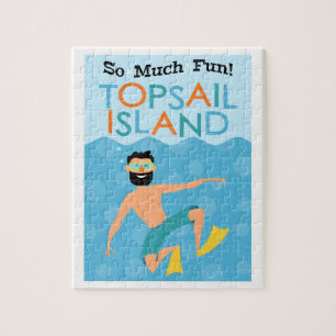 Puzzle Topsail Island Fun Hipster Travel