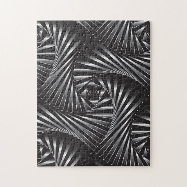 Puzzle Torcido - acero negro (Vertical)