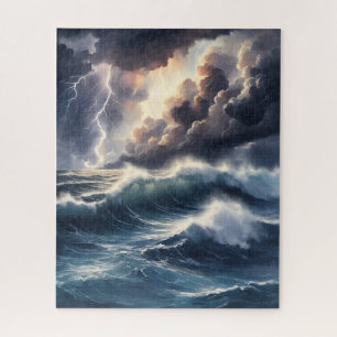 Puzzle Tormenta acuarela en el mar
