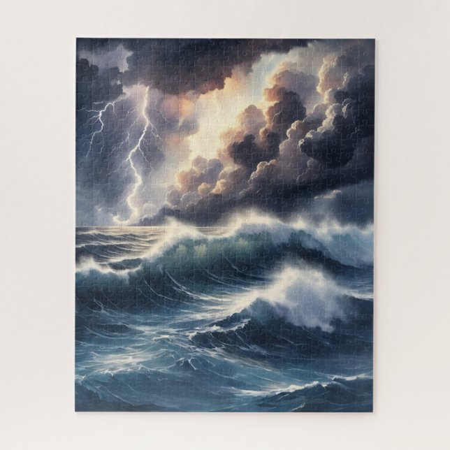 Puzzle Tormenta acuarela en el mar (Vertical)